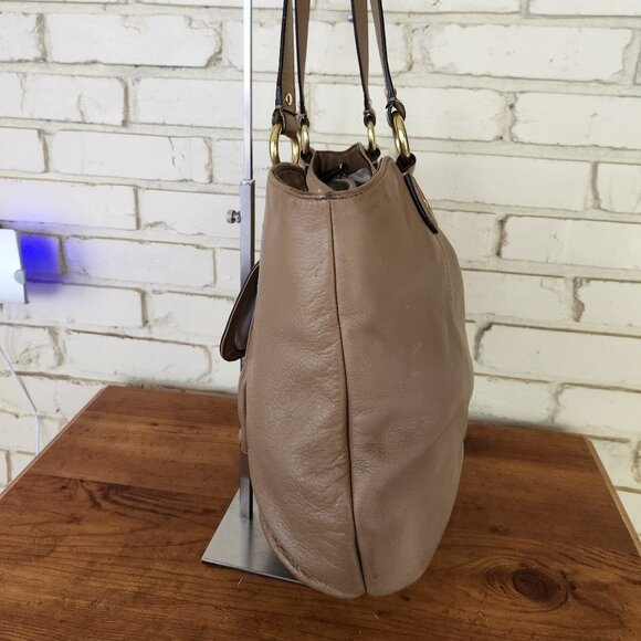 Euc Coach Campbell Belle Tan Leather Carryall Shoulder Bag - Picture 6 of 12